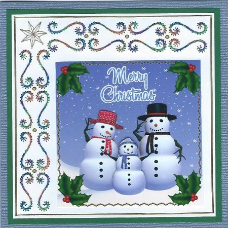 Snowman Family Merry Christmas by Irene Jardine