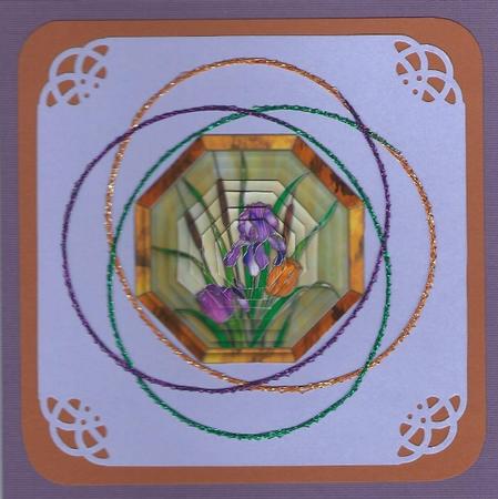 Iris & Tulips Octagon Topper & Pyramid Layers by Irene Jardine