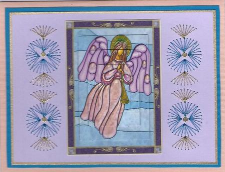Christmas Stained Glass Angel - Pyramid by Irene Jardine