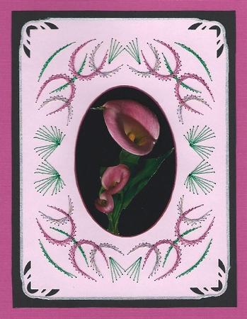 Stunning Calla Lilys A5 Card Front & Decoupage by Irene Jardine