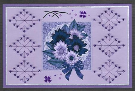 Beautiful Blue Flowers and Lace by Irene Jardine