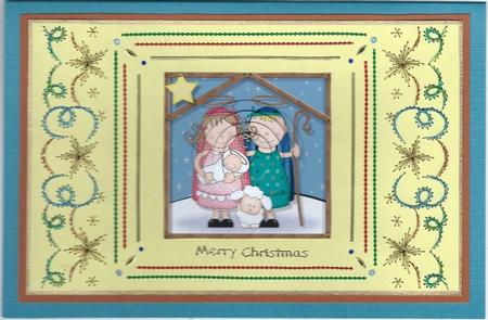 Xmas Nativity the Holy Family Circle Pyramage by Irene Jardine