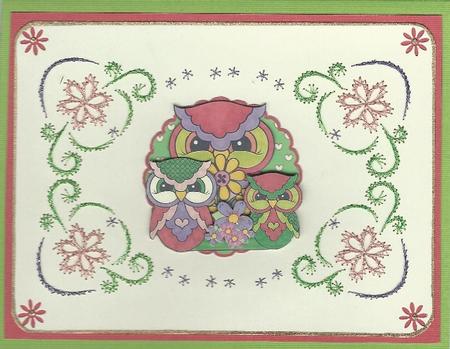 Scalloped Topper - Owls 5 by Irene Jardine