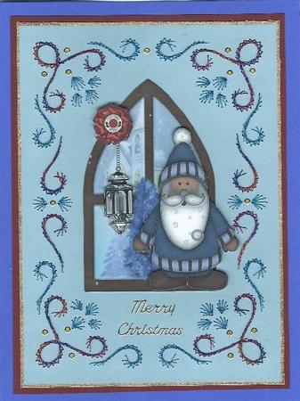 Felt Santa Over the Edge Quick Card by Irene Jardine