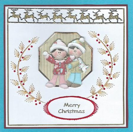 Winter Fun Card with Decoupage by Irene Jardine