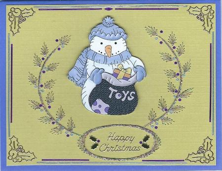Snowman Over the Edge Card by Irene Jardine