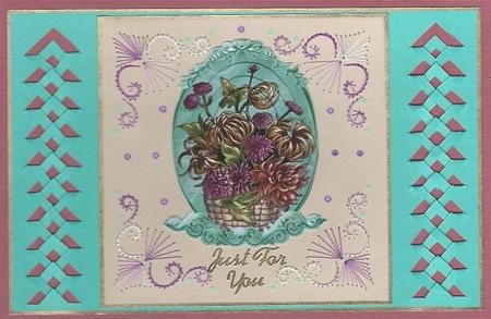 Floral Basket Fancy Scrolled Oval Pyramid by Irene Jardine
