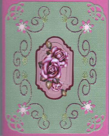 Floral Roses Card Front by Irene Jardine