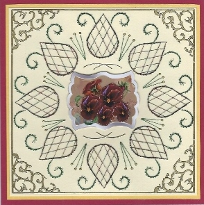 Rich Orange Pansy Card with Topper by Irene Jardine