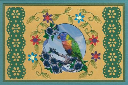 Tropical Flowers & Bird Topper & Decoupage by Irene Jardine
