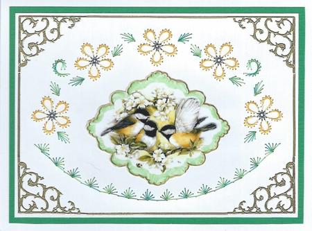 Spring Chikadee's Topper with Decoupage by Irene Jardine