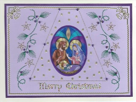 Stained Glas Oval Nativity Sbs by Irene Jardine