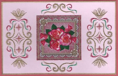 Golden Pink Roses by Irene Jardine