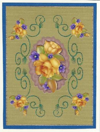 Beautiful Yellow Roses Over the Edge Card  by Irene Jardine