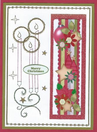 Christmas Tree with Baubles Border Tall Dl by Irene Jardine