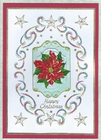 Poinsettias with Bow, Bracket Pyramids by Irene Jardine