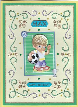 Little Footballer Boy Topper & Decoupage Birthday by Irene Jardine