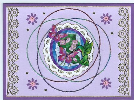 Gorgeous Stained Glass Flowers with Humming Bird Plate by Irene Jardine
