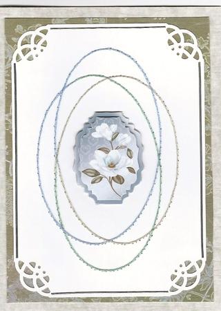 Blue Magnolias Topper on Sentiments Background by Irene Jardine