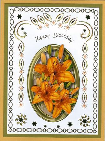 Beautiful Tiger Lillys in a Gold Frame  by Irene Jardine