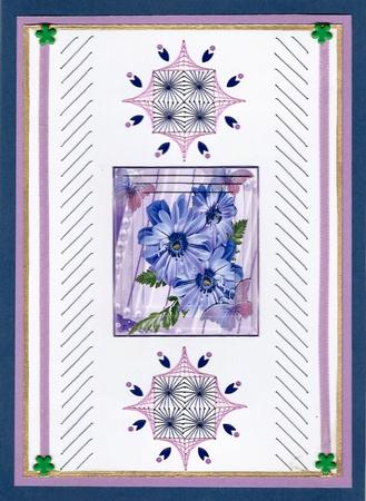 Pretty Cornflower Blue Flowers with Butterflies Pyramids by Irene Jardine