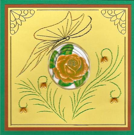 Pretty Gold Rose with Roses and Bows Pyramids by Irene Jardine