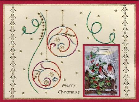Lovely Vintage Robins in the Snow Hexagon Pyramids by Irene Jardine