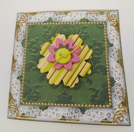 The Tree Holly 5inch Square Plain Folded Card by Liz Fawcett