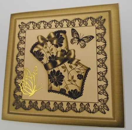 Elegant Boudoir Cut and Fold Card by Liz Fawcett
