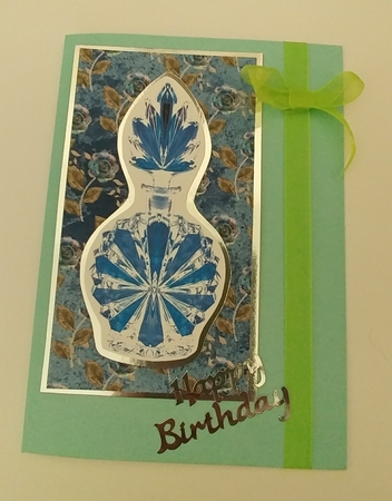 A4 Background Paper Midnight/Slate Blue with Blue/Gold Floral by Liz Fawcett