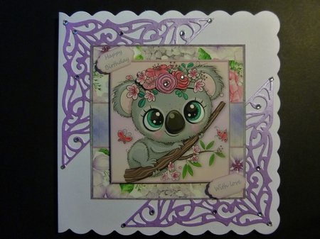 17 8x8 Floral Card Fronts With Various Animals by Jayne Jones