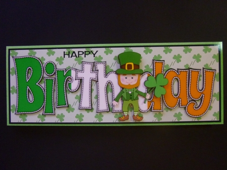 Irish Leprechaun BIRTHDAY large dl by Jayne Jones