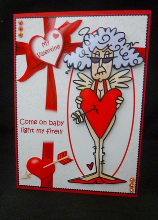Stella Valentine light my fire decoupage by Jayne Jones