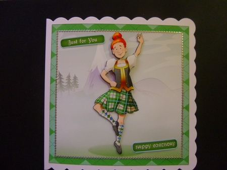Scottish Highland Dancer Dudess 7x7 Quick Card by Jayne Jones