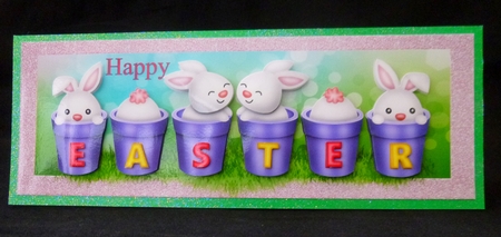 Cute easter bunnies in flower pots large DL by Jayne Jones