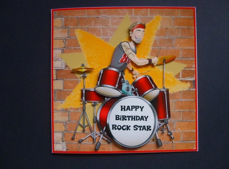 Drummer Dude Decoupage Sheet by Jayne Jones