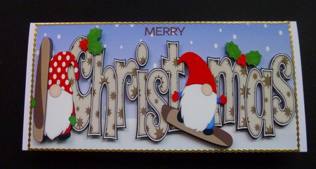 Christmas Gnomes snowboarding CHRISTMAS large dl by Jayne Jones