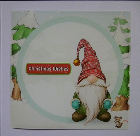 Alfred the Christmas Gnome 7x7 Quick Card Insert by Jayne Jones