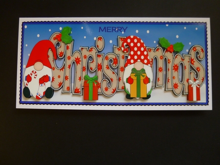 Christmas Gnomes with presents CHRISTMAS large dl 5 by Jayne Jones