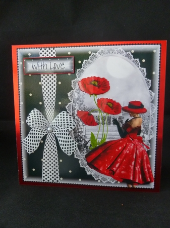 Grace and the Red Poppy's Card Topper by Jayne Jones