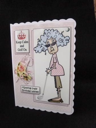 Stella is Crazy for Golf Quick Card by Jayne Jones