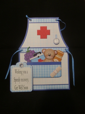 Nurse Apron Get Well Thank You Birthday Tent Card Mini Kit by Jayne Jones