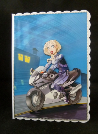 Night Biker Chick A4 by Jayne Jones