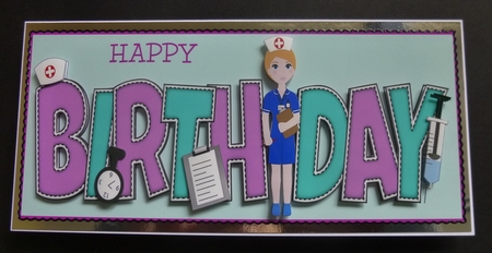 Cute Nurse Birthday Large Dl by Jayne Jones