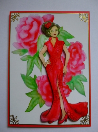 Floral Ladies-lady Red Peony by Jayne Jones