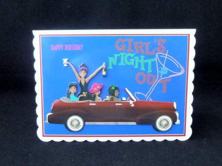 Birthday Card Girls's Night Out with Decoupage by Jayne Jones