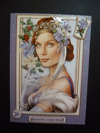 Art Deco Lady Christmas Athena Lilac 4 Sheet Mini Kit by Jayne Jones