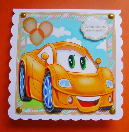 little Yellow  Birthday Car by Jayne Jones