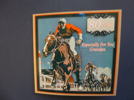Horseracing Male 80s Birthday 8x8 Minikit by Jayne Jones