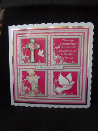 CHRISTENING or BAPTISM Girl Child or adult 7.5 Quick Layer Card by Jayne Jones